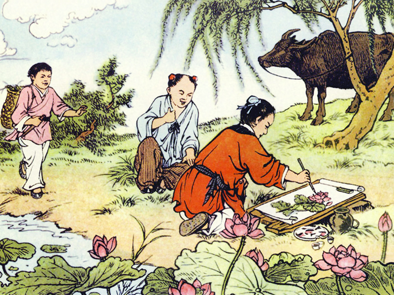 王冕畫(huà)荷 王冕學(xué)畫(huà)的故事