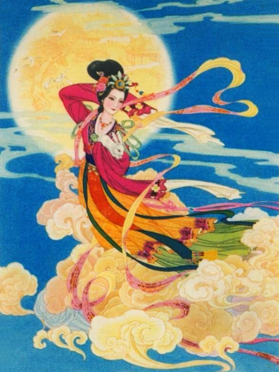 嫦娥奔月繪畫(huà)年畫(huà)