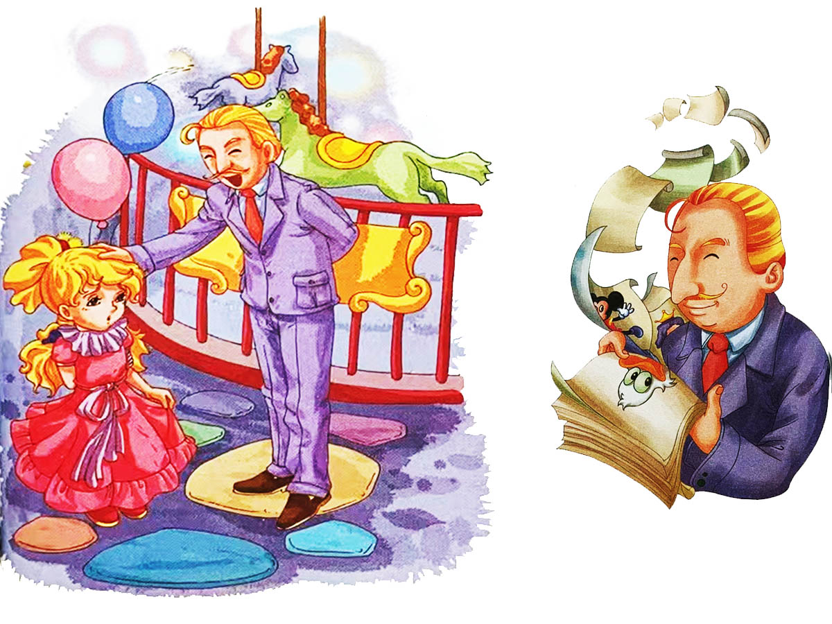 迪斯尼和小女孩的故事插畫(huà)